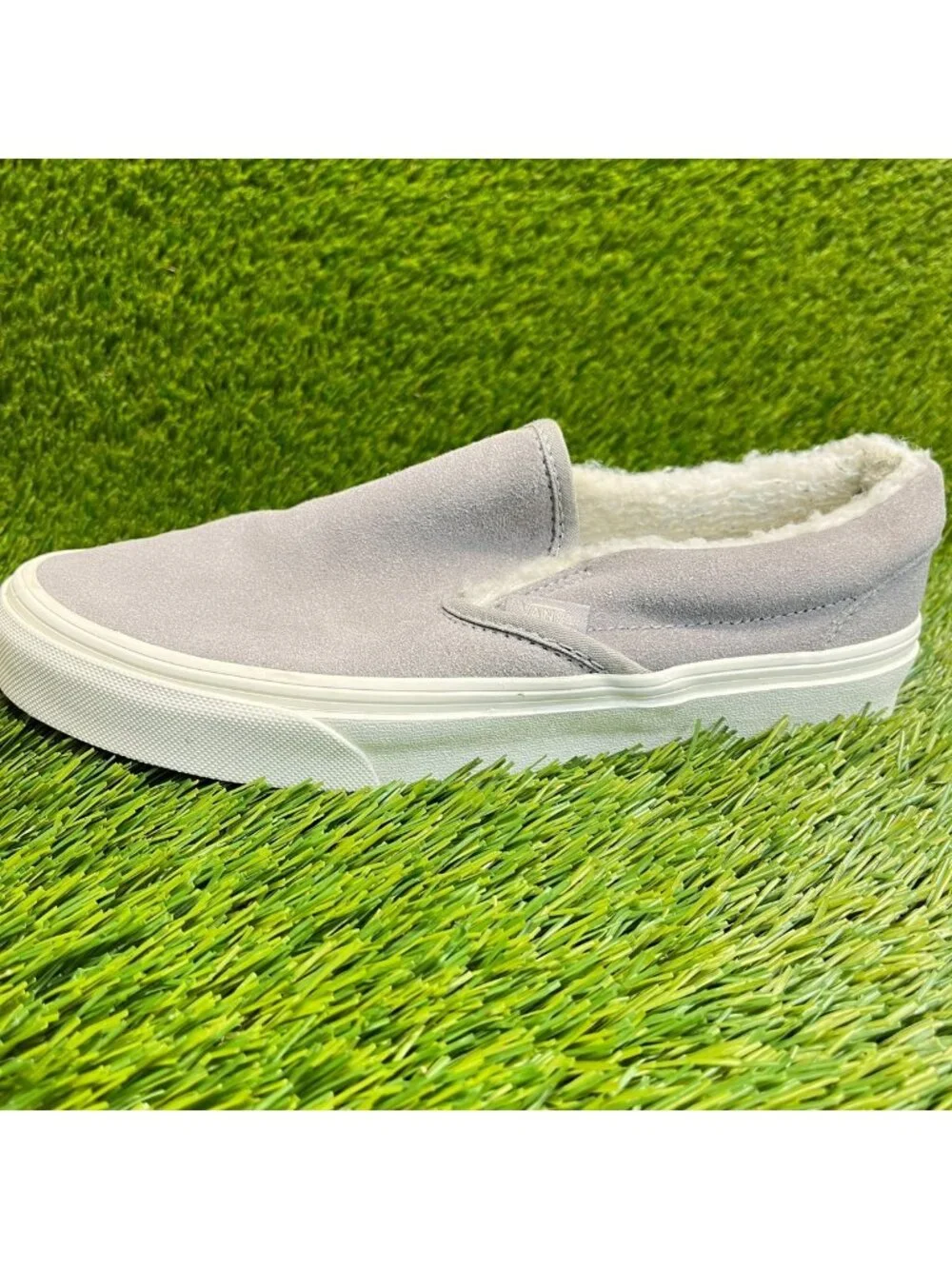 Vans Classic Slip-On Womens Size 7.5 Gray Athletic Skateboard Shoes Sneakers